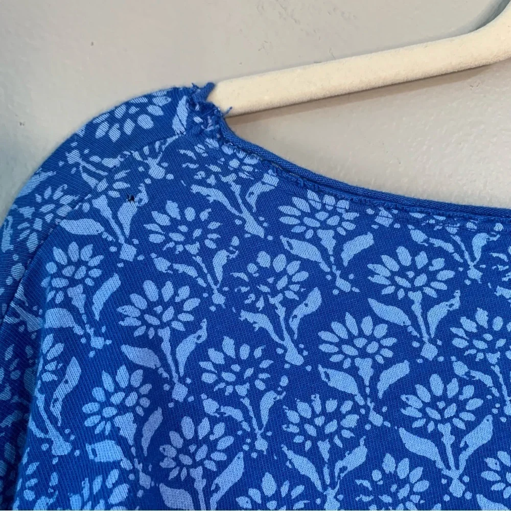 Fresh Produce blue floral‎ long sleeve top. Size XS/S